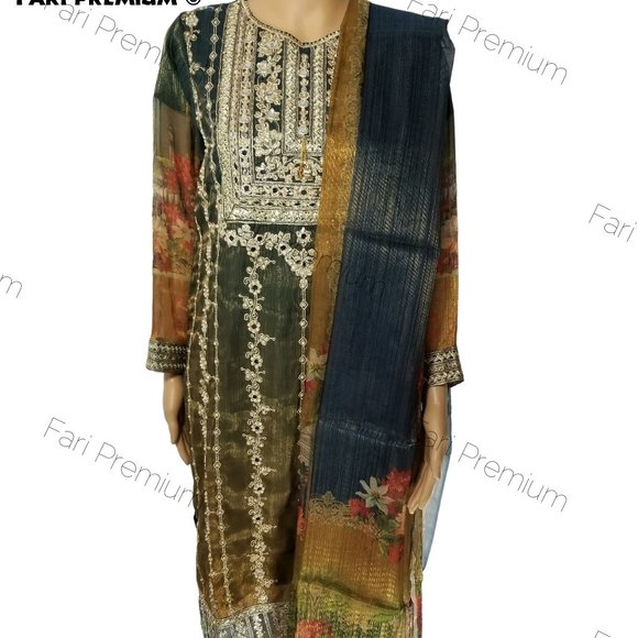 XL NEW Pakistani Tawakkal Fancy Embroidered Masuri Banarsi Shalwar Kameez XL/47 - Picture 10 of 16